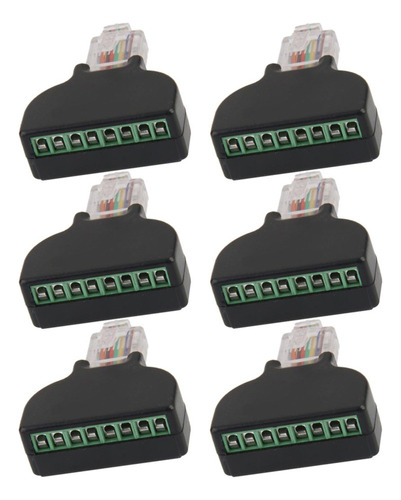 6pcs Ethernet Macho A 8 Pines Av Terminal Tornillo Adaptador