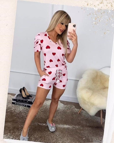 Imagem 2 de 6 de Conjunto Pijama Confort Short + Blusa Manguinha Core