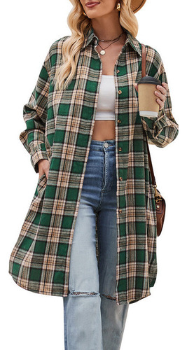 Chaqueta Cortavientos Larga Holgada De Moda Informal
