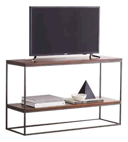 Rack Tv Hierro Y Madera Rk06