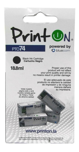 Imagen 2 de 4 de Cartucho Printon Compatible Con Hp Pto #74 Cb335xl