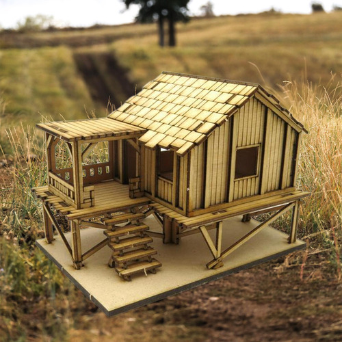 Casa De Rompecabezas 3d De Madera 1/72 Cabaña De Estilo A