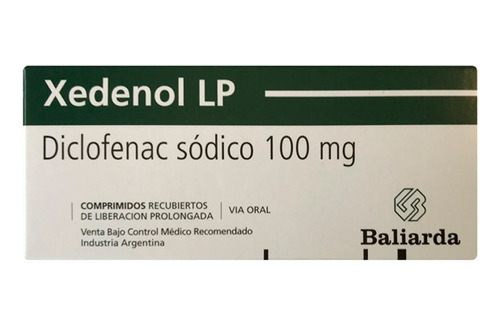 Xedenol® Lp 100mg X 10 Comprimidos (diclofenac)