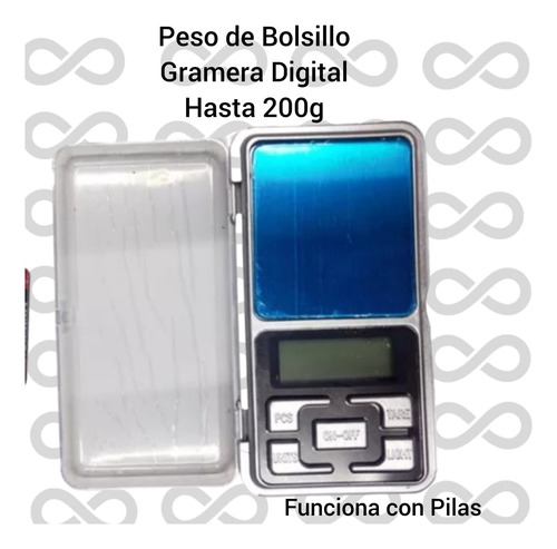 Peso Digital Portátil Gramera De Bolsillo Hasta 200g 
