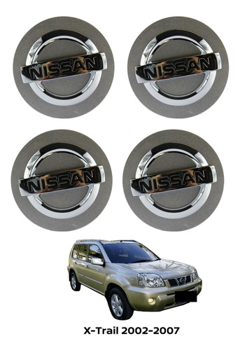 Tapón Rines De Lujo 4pz X-trail 2002-2007 Nissan