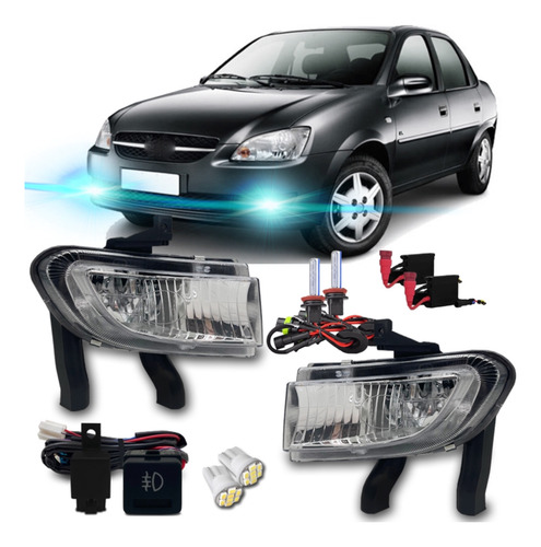 Kit Farol De Milha Corsa Classic 2011 2012 13 + Kit Xenon 8k