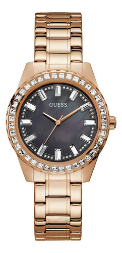 Reloj Guess GW0356l1 para mujer, bisel rosa, color de fondo dorado, color xx