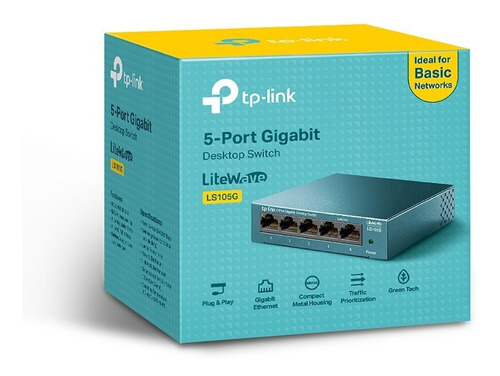 Switch Tp Link 5 Puertos Gigabit Ls105g Cuerpo Metalico