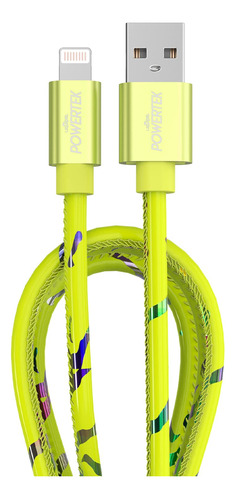 Cable Carga Lightning Para iPad iPhone Rapida Mfi 6 Pie Neon