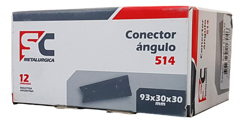 Caja X 12 Conectores Angulo Negro 93 X 30 X 30mm Modelo 514