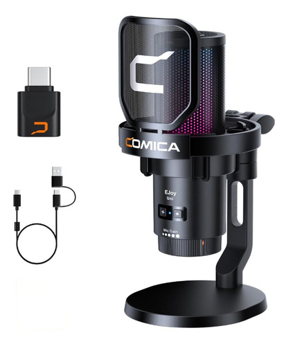 Micrófono Cardioide Inalámbrico Comica Uni Pro (d) Negro Rgb