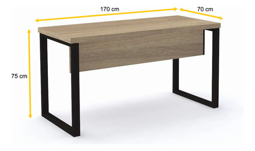 Mesa P/ Escritório 170x70 Pandin Pe40tub - Naturalle Naturalle