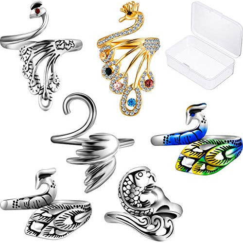 6 Piezas De Anillo De Lazada De Tejer Ajustable, Acceso...