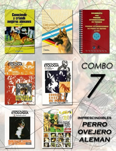 Combo 7 Libros Sobre Perro Ovejero Alemán Crianza Y Conducta