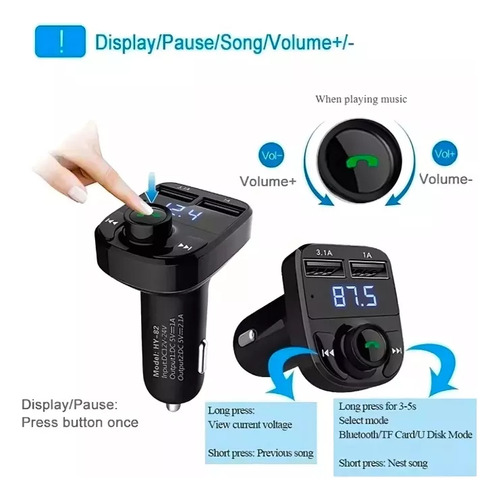 Applicable To Transmisor Radio Fm Bluetooth Mp3 Usb Tf Wam
