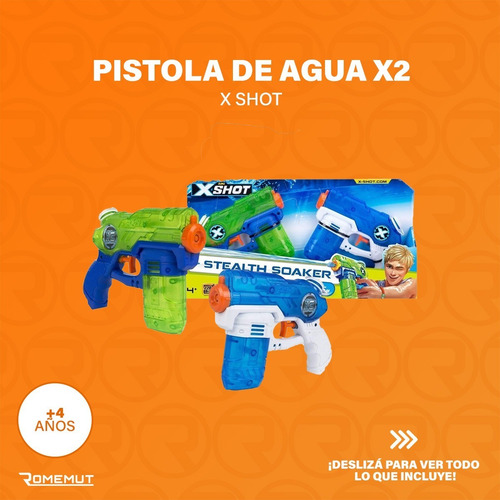 Imagen 8 de 8 de Pistolas Lanza Agua X2 X Shot Stealth Soaker Armas De Agua