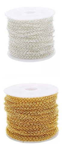 D 2 Uds 10m/rollo Cadena De Eslabones Collar Colgante Diy