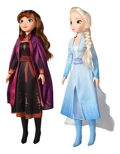Kit Boneca Elsa E Anna Mini My Size Frozen 2 55cm Babybrink