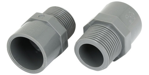 L 2pcs 3 4 Pt Rosca Macho Pvc Tubo Recto Adaptador Conector