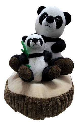 Peluche Oso Panda Con Cria Mediano 27cm 71505