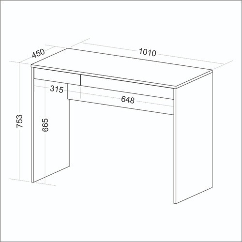 Mesa Escrivaninha College Ii 2 Gavetas Ipê/branco - Artany Cor Marrom