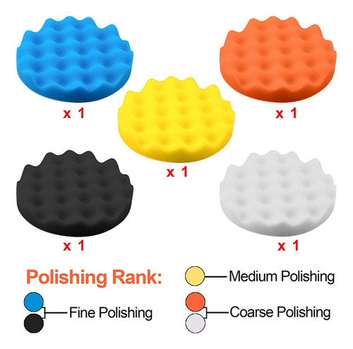 5'' Kit Para Pulir Auto/almohadillalana/eponjas/borlas
