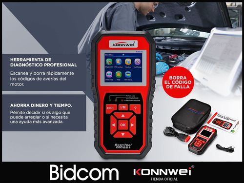 Imagen 5 de 8 de Scanner Automotriz Konnwei Remplazo Autel Pantalla Lcd