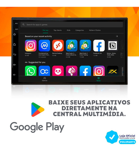 Kit Multimidia Android Kwid 2017 A 2023 Moldura + Camera Ré