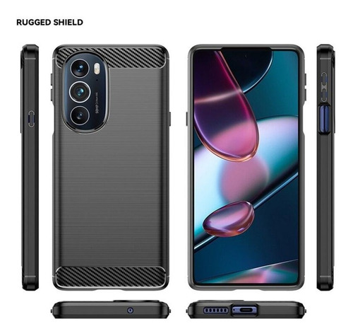 Funda Para Moto Edge 30 Tpu Fibra Carbono Rugged