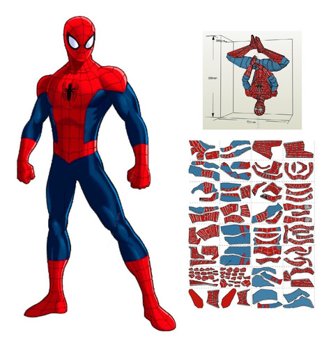 Hombre Araña Colgar Figura 90 Cm Papercraft