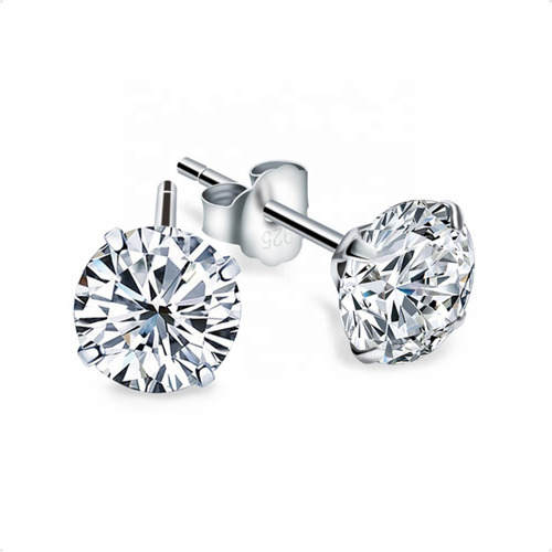 Aretes Plata Ley 925 | Zirconia 3mm Amor + Estuche Regalo