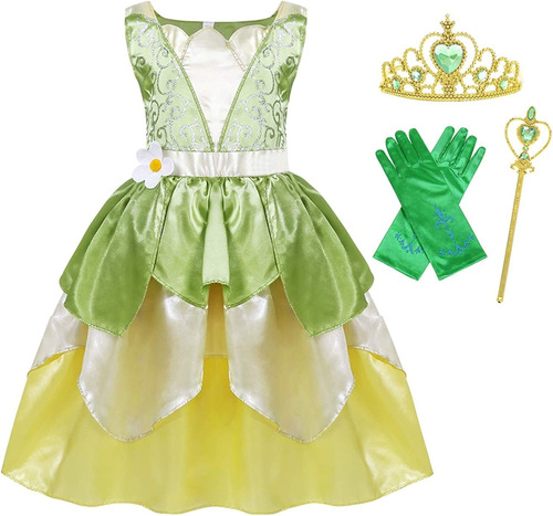 Cotrio Vestido De Princesa De Rana De Cuento De Hadas Verde