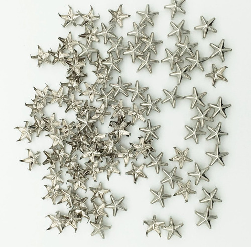 100pcs 0.394 In Star Diy Leathercraft Metal Punk Studs Rive.