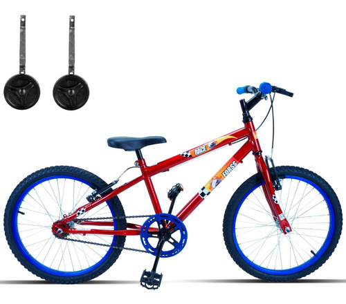 Bicicleta  infantil infantil Forss Race aro 20 freios v-brakes cor vermelho com rodas de treinamento