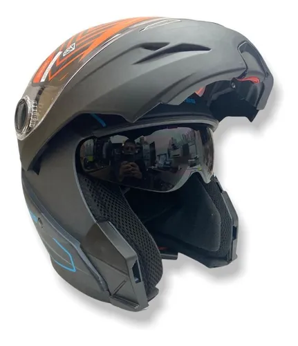 Casco Rebatible Hawk Rs5 Resistance Doble Visor Para Moto
