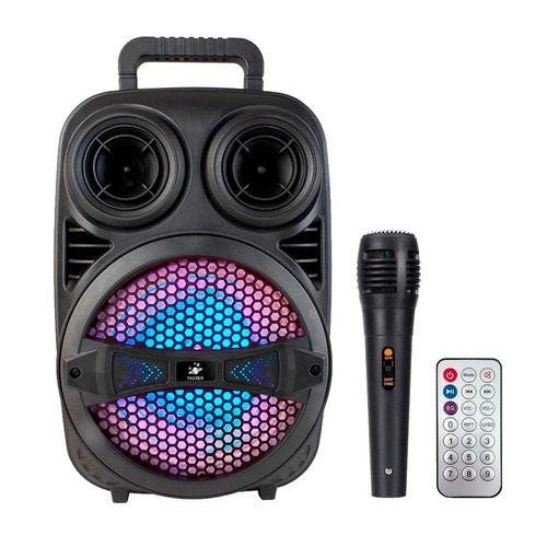 Parlante Troter 8 Pulgadas Portátil Con Bluetooth Negro Fiesta Aire Libre Inalmbrico Ultimate Microfono Luces Control Remoto Shows Luz Radios Paralntes Karaoke Premium