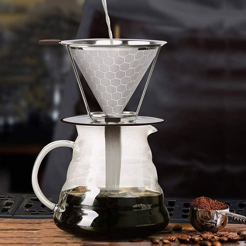 Verter Sobre El Gotero De Café Filtro De Café Cono De Filtro