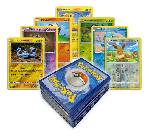 Lote Pack Pokémon Cartas Reverse Foil Sem Repetidas