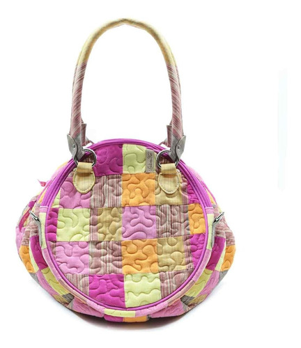 Bolsa Feminina Audrey Mimosa Patchwork Giulianna Fiori