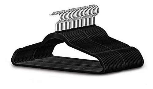 Set 50 Ganchos P/ropa Con Terciopelo Negros Cohesion Product