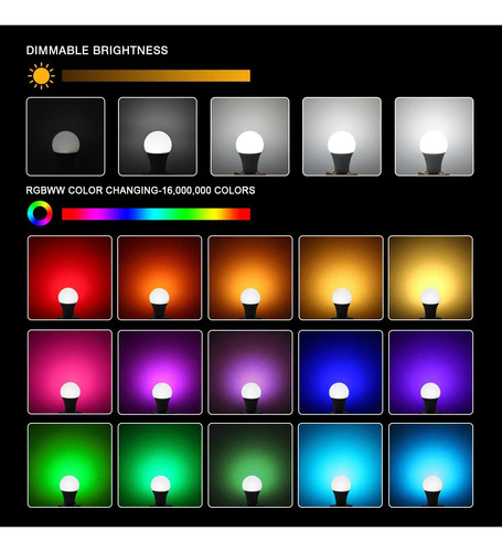 Pack 10 Ampolletas Inteligentes Tuya Rgb 9w Bulb Cel - Wifi
