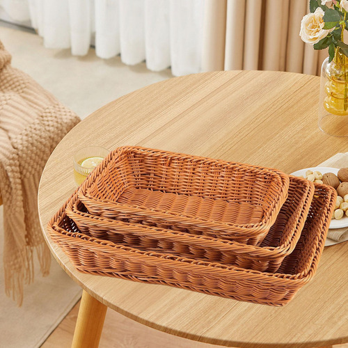 Cesta De Pan De 3 Piezas, Cesta De Frutas Tejida A Mano,