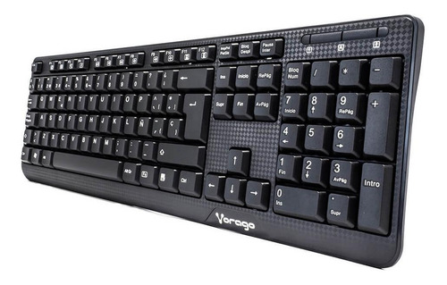 Teclado Vorago Kb-102 Qwerty Español España Color Negro