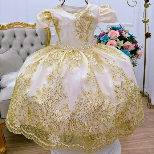 Vestido dourado dama store de honra