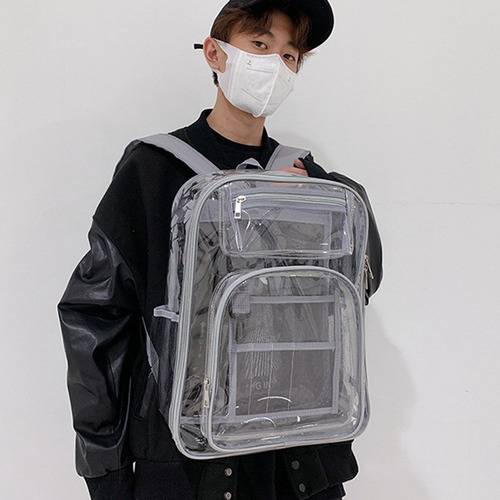 Mochila Transparente Correa Reforzada De Pvc Resistente Al
