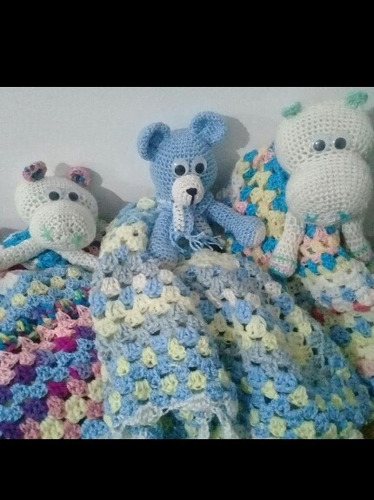 Manta Mantilla De Apego Crochet Amigurumi Oso /hipopótamo
