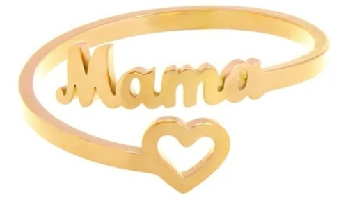 Anillo Mamá Día Madre Baño Oro 18kt Adaptable Toda Talla