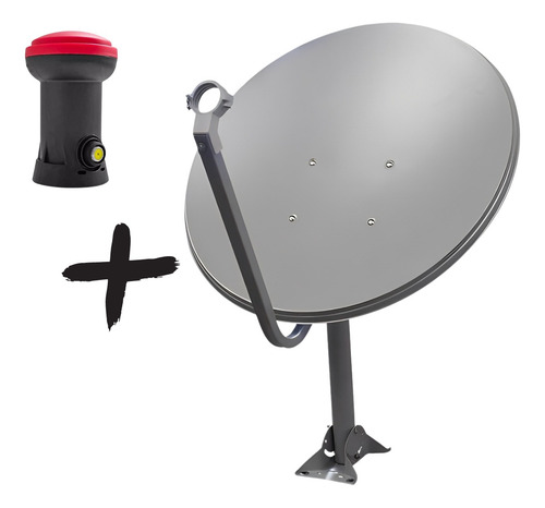 Antena Digital Chapa Parabolica 60cm Ku C/ Lnbf Simples Ku