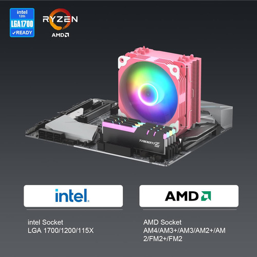 Enfriador De Cpu Vetroo, 120 Mm, Tdp 150 W, Direccionable Rg