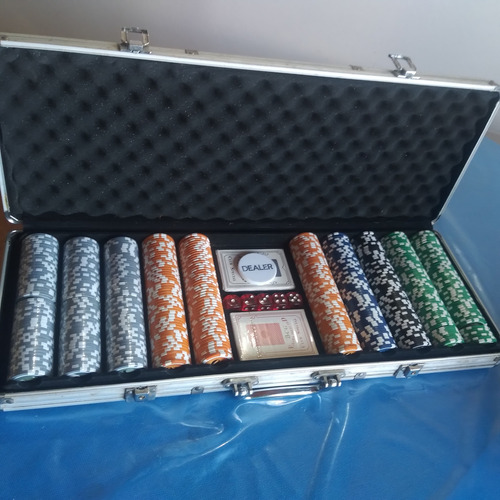 Maletin Poker 500 Fichas + Mazo Naipes Pokerstars Regalo (Usado)